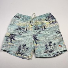 Tommy Bahama Shorts Mens XL Blue Green Swim Trunks Relax Hawaiian Print Tropical