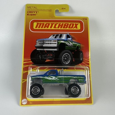 2021 Matchbox Chevy K1500 #7/24 Green Blue *CREASED* I3