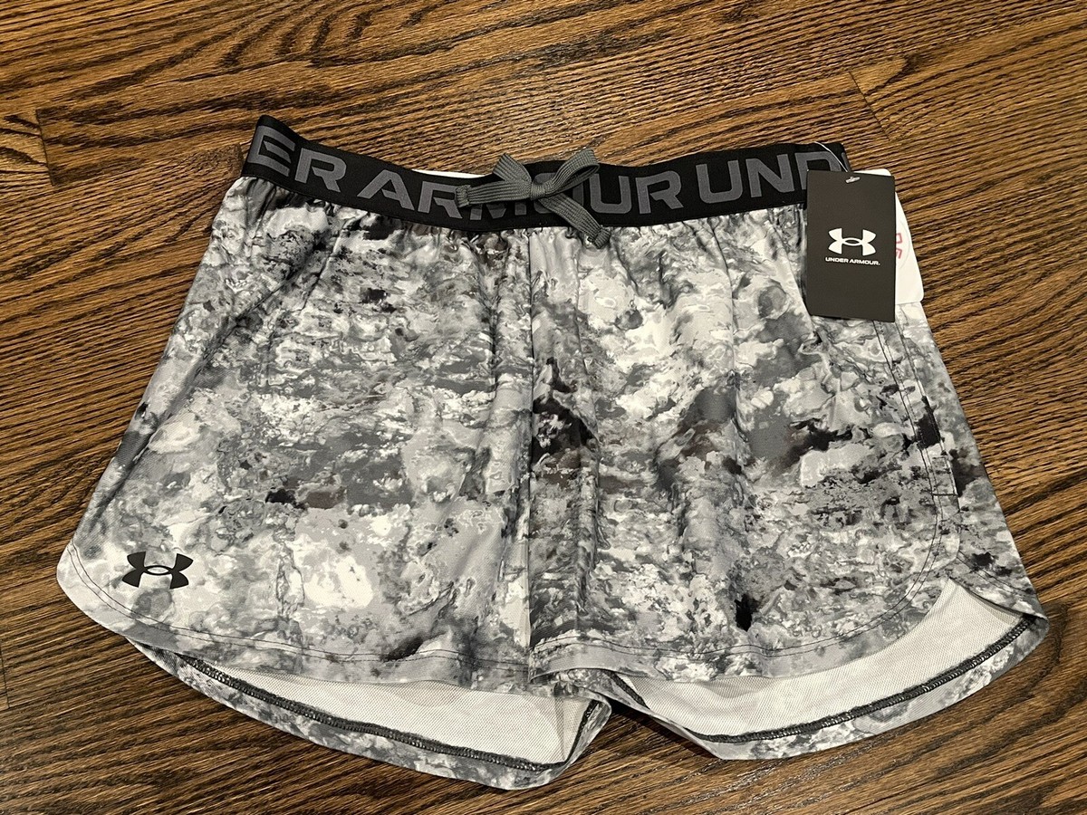 ✓ $22 Under Armour Shorts Girls Gray L Play Up Printed Gym Summer