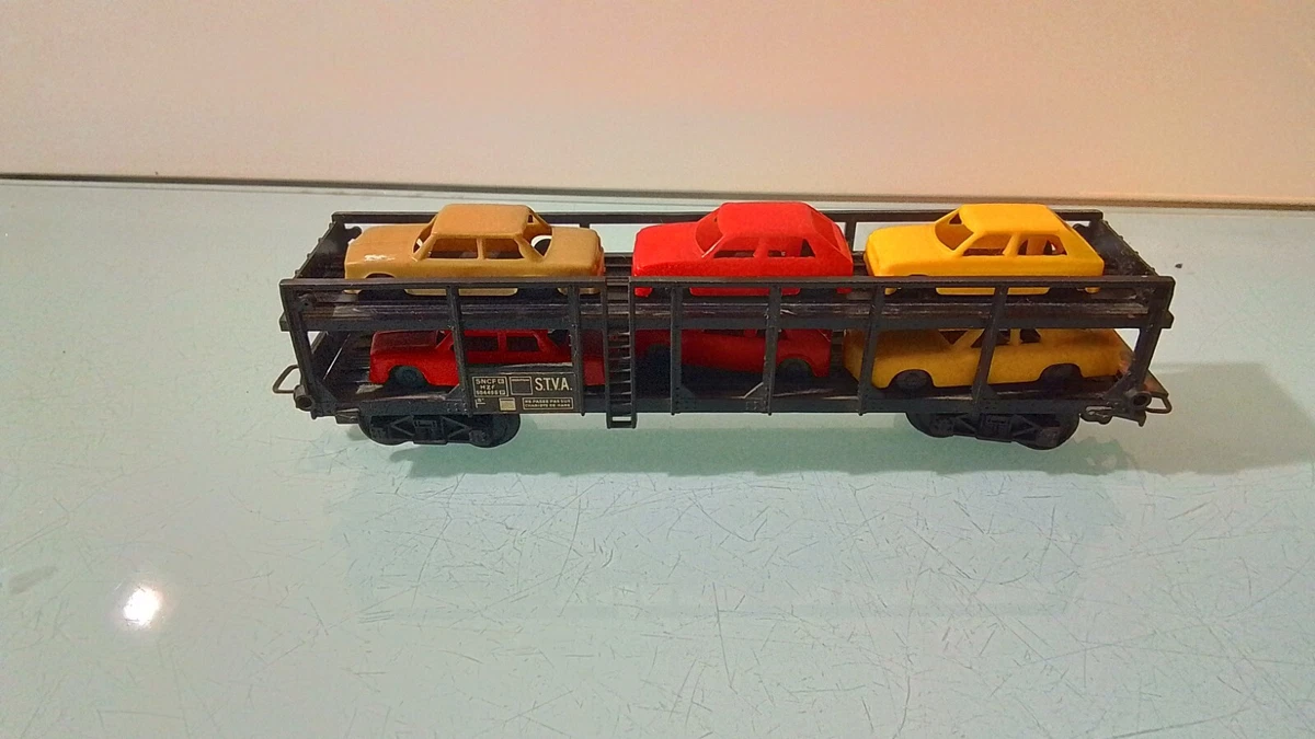 1:87 Ho Jouef 4 Pièce Wagon Porte Voiture Du Train Régional SNCF Avec