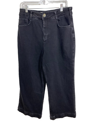 Pilcro Anthropologie The Skipper Size 31 Black Jeans Wide Leg  5 Pocket