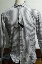 NEW Hugo Boss sz XL Sean Regular Fit button front shirt Black white stripe