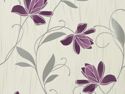 Tapete Blumen weiß lila Chicago AS Creation 3062-34 (2,16 /1qm)