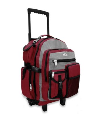 Everest 5045 Deluxe Wheeled Backpack Burgundy One Size
