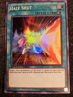 shut up yugioh card YU-GI-OH! - Half (BP02-EN158) - Battle Pack 2: War of The Giants - 1st Edition Drum Kingdom RarityCommon Card Effect[Counter] Look at 5 cards from the top of your deck and play up to 1 [Animal] type Character card with a cost of 3 or less. The 25 Most Infamous Banned