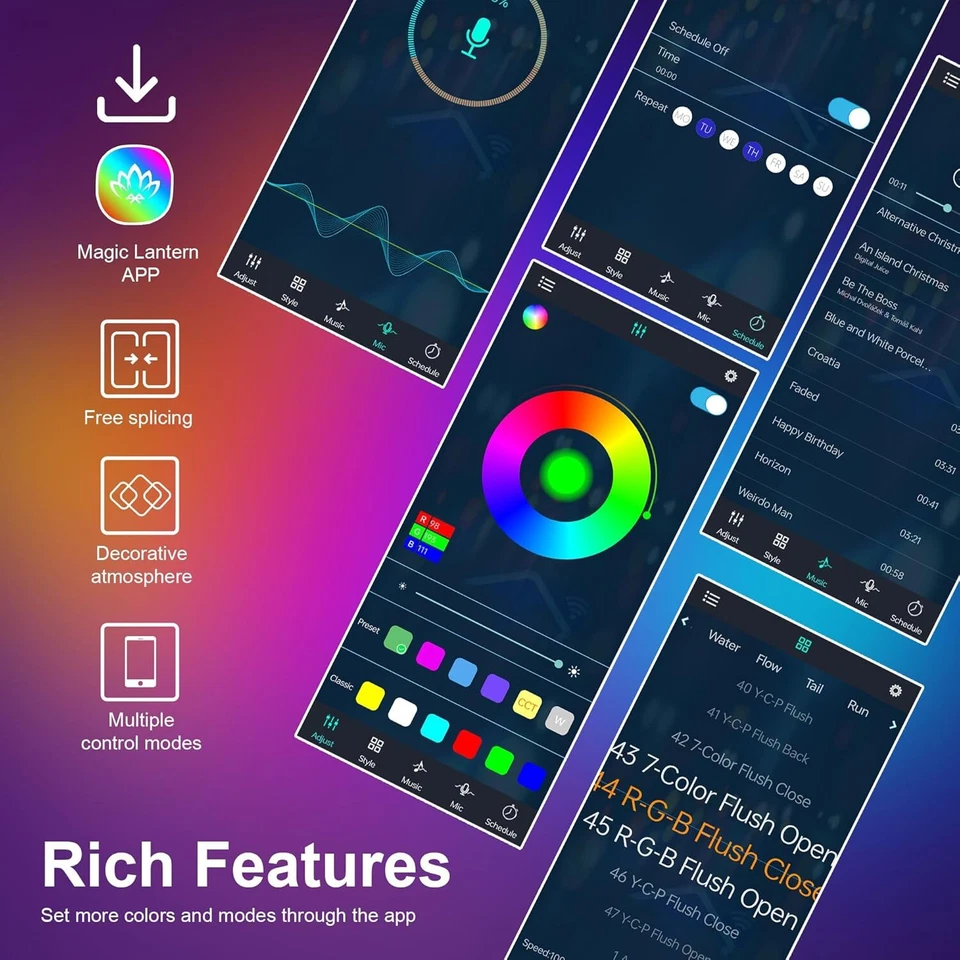 10 Piezas Paneles de Luz Hexagonales RGB Luces de Pared LED, Luces Modulares Inteligentes para Juegos S Foto 3 de 4