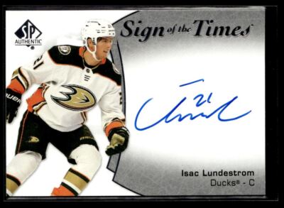2021-22 SP Authentic Sign of the Times Isac Lundestrom Auto #SOTT-IL MB001