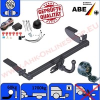 AHK + Elektrosatz ES7 ABE FüR Peugeot 307 FließHeck Bj 01-07 AnhäNgerkupplung