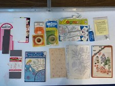 Vintage sewing items Lot patches, patterns, mending fabric/tape