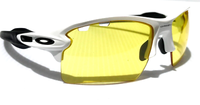 NEW Oakley FLAK 2.0 White GALAXY Yellow Amber Vented Lens Sunglass