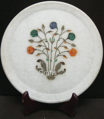 Marble Gift-able Plate , Decorative Plate , Gemstone Collectible Plate 10 Inches