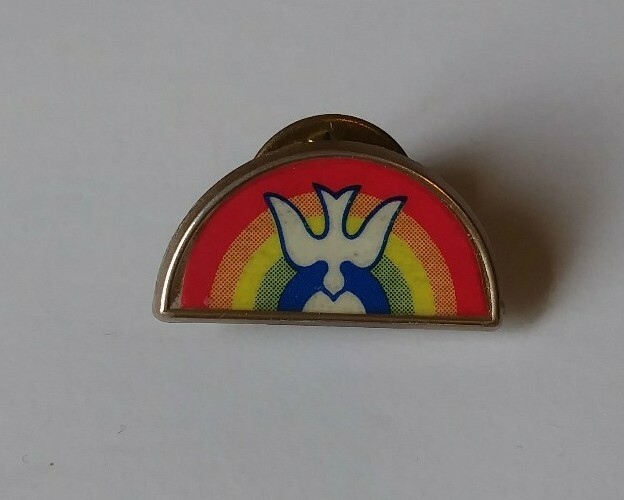 Vintage Christian Peace Lapel Pin, White Dove + Rainbow eBay