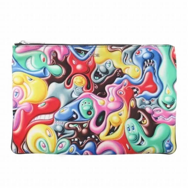 Sac pochette 21aw Christian Dior x Kenny Scharf par Kim Jones nylon multicolore authentique