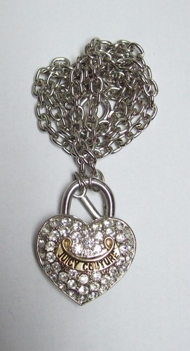 JUICY COUTURE Rhinestone Heart Necklace 