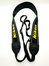 Near MINT Nikon Camera Neck Strap Black / Yellow -Made in japan- -Discontinued-