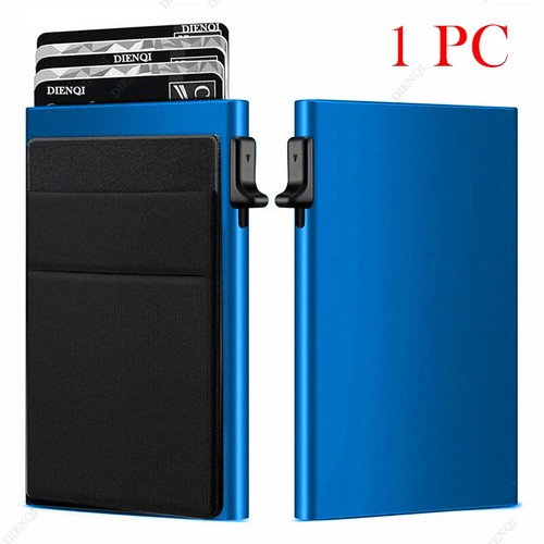 Portatarjetas de crédito RFID Hombres Delgado Mini Carteras Minimalistas Lujo Metal Ba... - Imagen 9 de 16