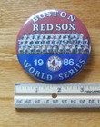 Boston Red Sox 1986  Team World Series pinback button; round; 3 1/4" wide — photo 2