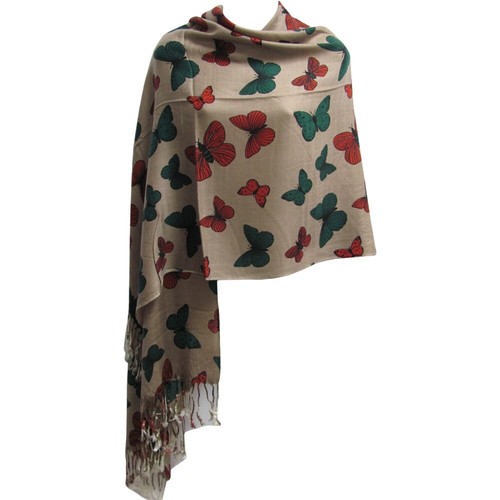 Fringed Luxurious Butterfly Large Pashmina Shawl Wrap Scarf