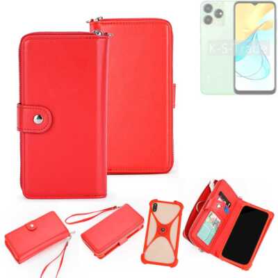 Geldbörse Handyhülle ZTE Axon 50 Lite Schutzhülle Etui Wallet Case rot