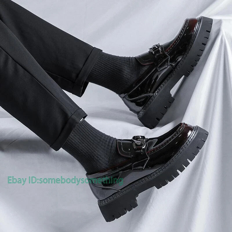 SAOLA Scarpe Oxford Uomo Tempo Libero Creeper British A Punta Catene Abito Lavoro Pull On