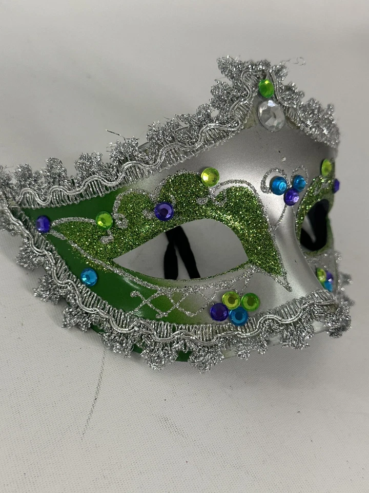 Hand Printed Venetian Mascarade Face Mask Made in Italy Venezia Maradi Gras - Image 2 of 4