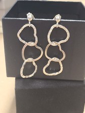 Sterling Silver Triple Heart Earrings