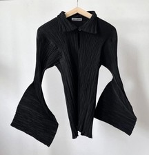 Issey Miyake  Vintage Black Pleated Blouse  Size M
