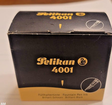 Vintage Pelikan 4001 Fountain Pen Bottled Ink 62.5ml Brilliant Black New in Box