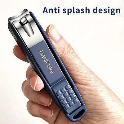 1pc High-Quality Splash Proof Stainless Steel Nail Clippers With Storage Box