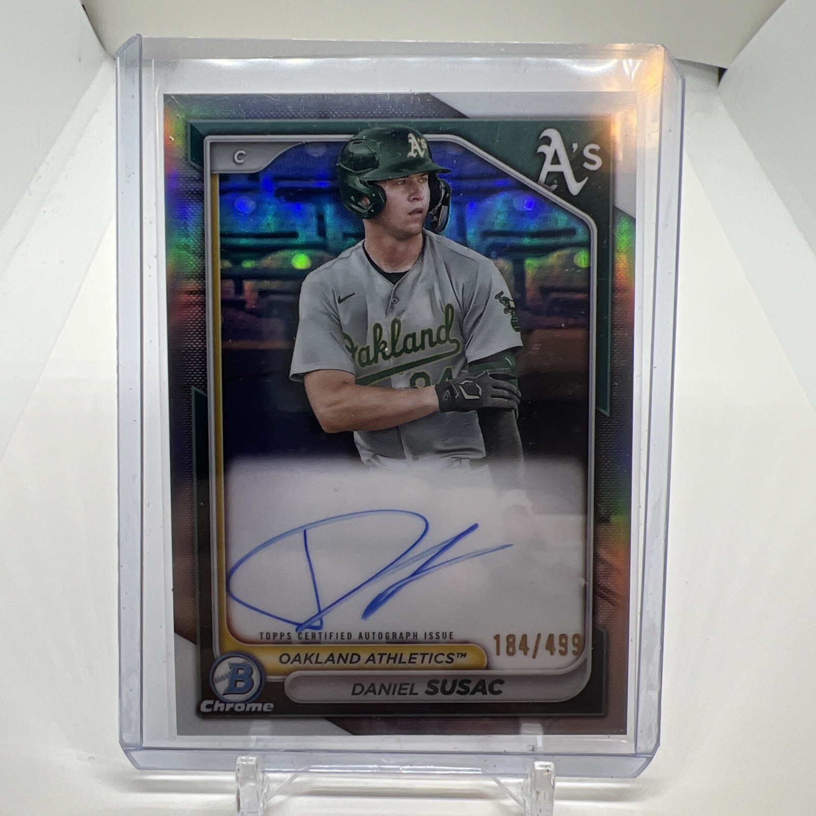 2024 Bowman Chrome DANIEL SUSAC AUTO REFRACTOR /499 #CPA-DS OAKLAND A's