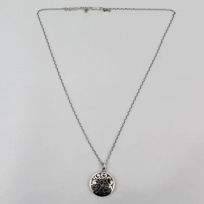 Brighton Collier Pendentif Rond Contempo Ton Argent 35" - Photo 1/4