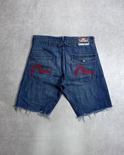 VINTAGE EVISU JAPANESE DENIM RELAXED SHORTS RARE 34 L