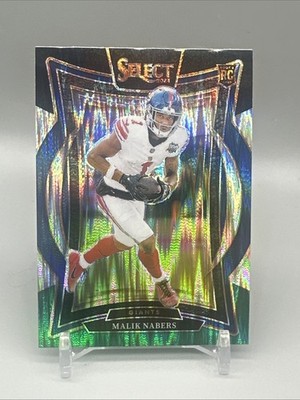 2024 Panini Select - Concourse Malik Nabers #29 Black & Green Shock Prizm RC