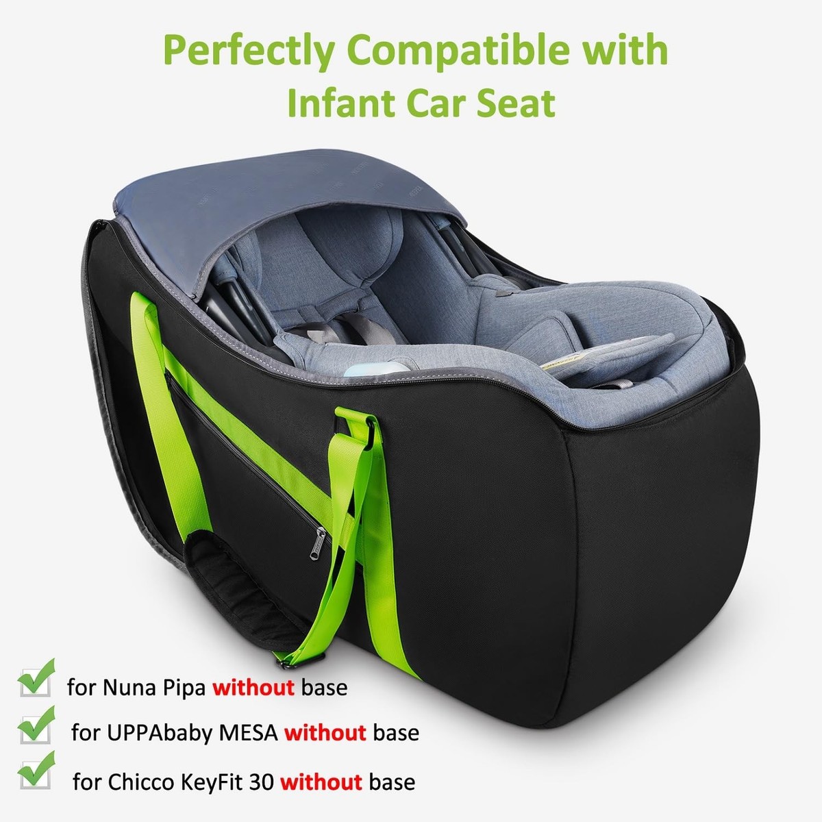 Nuna Pipa Car Seat Travel Bag For Uppababy Mesa YOREPEK Padded Car
