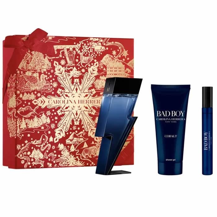 Carolina Herrera Bad Boy Cobalt Gift Set 100Ml Eau De Parfum + 100Ml Shower Gel + 10Ml Eau De Parfum - Image 2