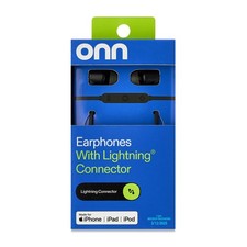 onn Earphones with Connector, Black