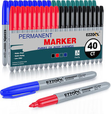 Permanent Markers Bulk, 40 Pack, Multicolor, Fine Tip