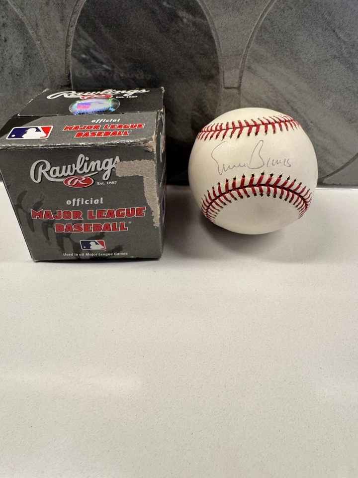 Ernie Banks Firmado Rawlings Oficial MLB Béisbol con Caja - Leyenda de los Cachorros de la Corte Foto 2 de 4