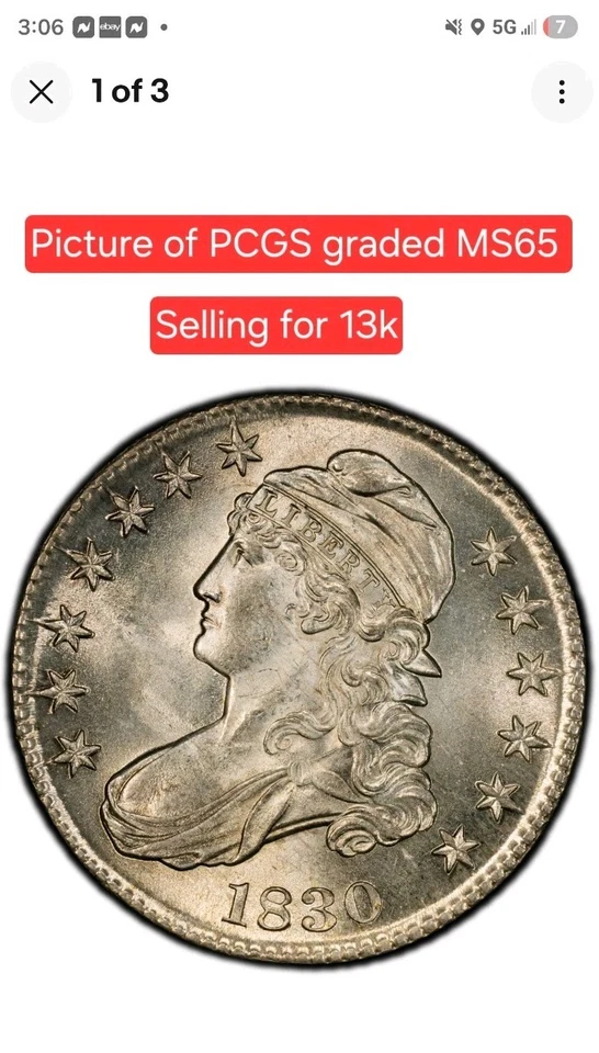 Capped Bust Never Cleaned MS65 - Image 3 of 4