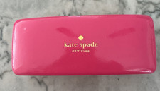 KATE SPADE Hard Eye Glass Case Authentic 6  x 2.5  Pink and Orange Clamshell