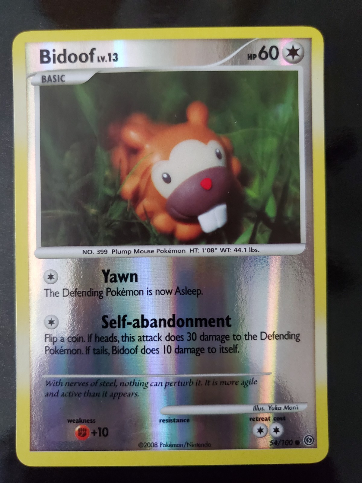 Bidoof 54/100 Reverse Holo Pokemon TCG Card DP Stormfront Very Lightly Played LP