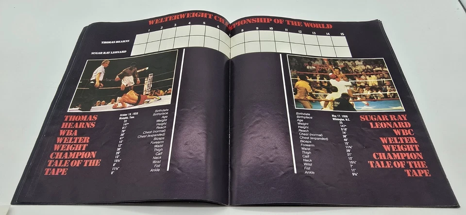 Sugar Ray Leonard vs Thomas Hearns - Vintage Official Boxing Program 1981 - Image 3 of 3
