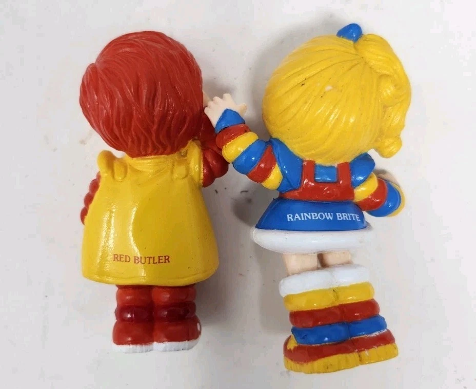 Figuras de plástico de PVC de colección 1983 "Rainbow Brite" y "Red Butler" juguete con sello 2 piezas Foto 2 de 4