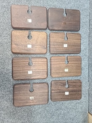 CRATE & BARREL Wooden Cocktail Appetizer Trays Wine & Dine 8