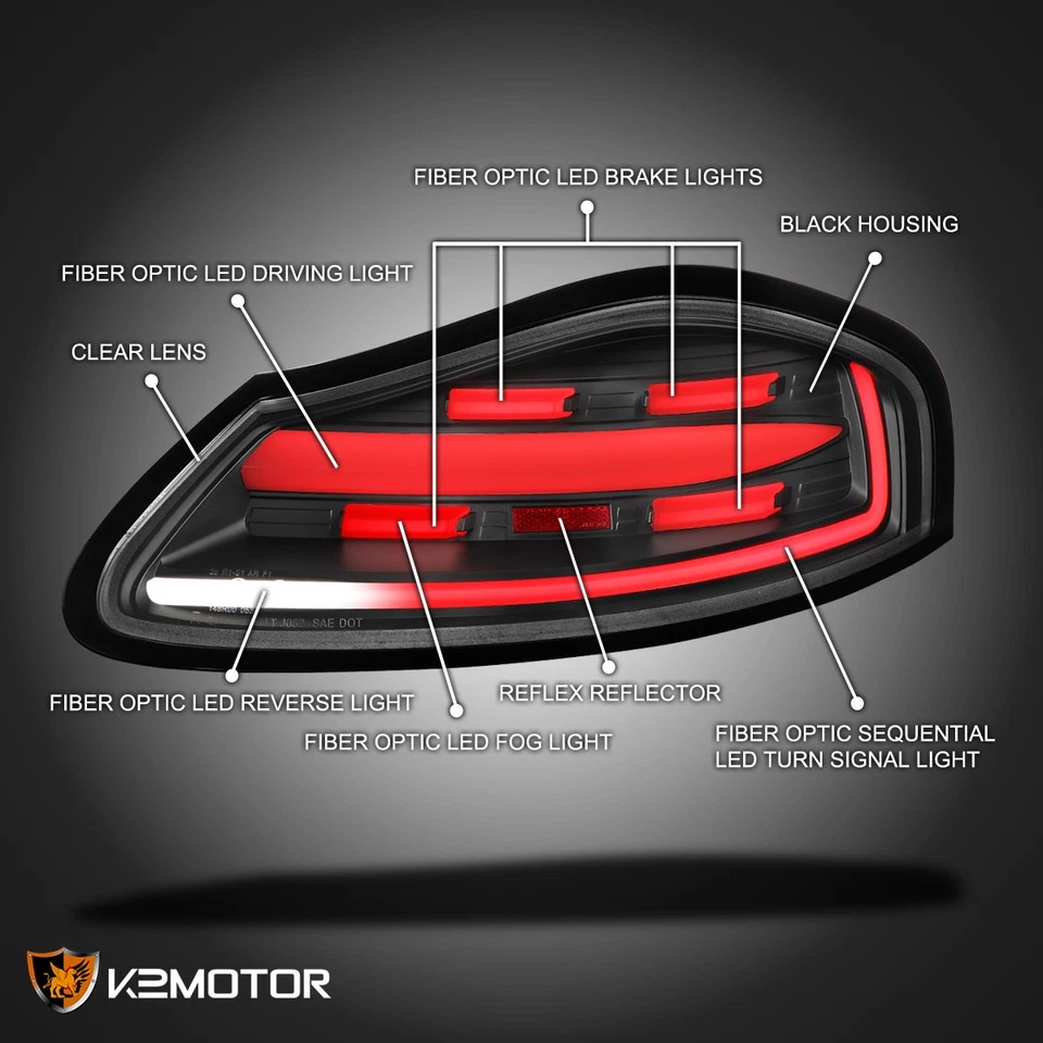 Fits 1997-2004 Porsche Boxster 986 Full LED Tail Lights Sequential Signal Lamps - Image 3 of 4