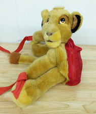 Vtg Lion King Backpack Simba Plush Stuffed Animal Kids Disney 21" Hugging