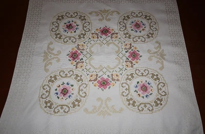 Schöne Mitteldecke-Handarbeit-Stickerei-Blumen/0rnamente-Tischdecke - Bild 1 von 4
