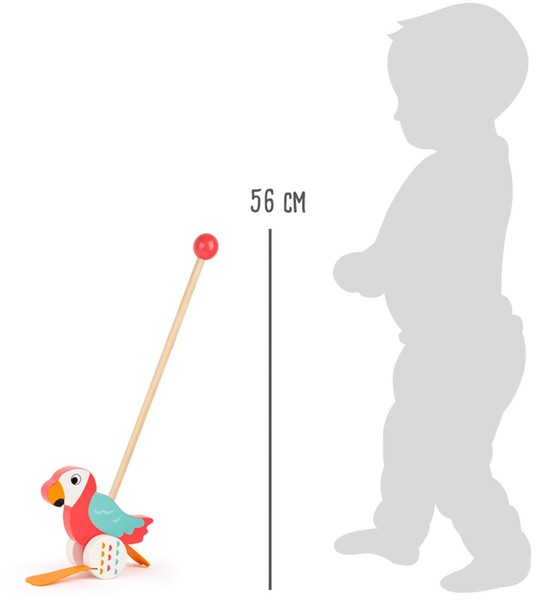 Small Foot Schiebetier Papagei Lori Holz Lauflernspielzeug Ab 18 Monaten 10475-image
