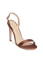 SALONE MONET Womens Brown Sable Round Toe Stiletto Leather Slingback Sandal 7 M