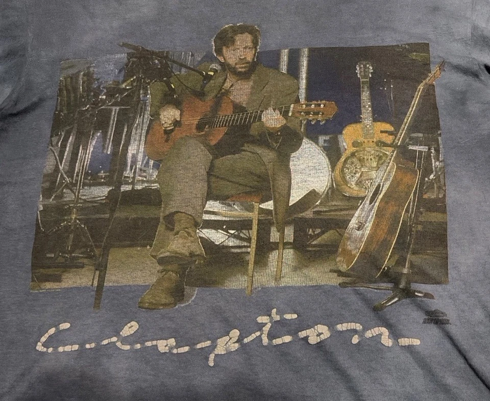 Camiseta de concierto vintage Eric Clapton desenchufada puntada única Winterland XL 90s Foto 4 de 4